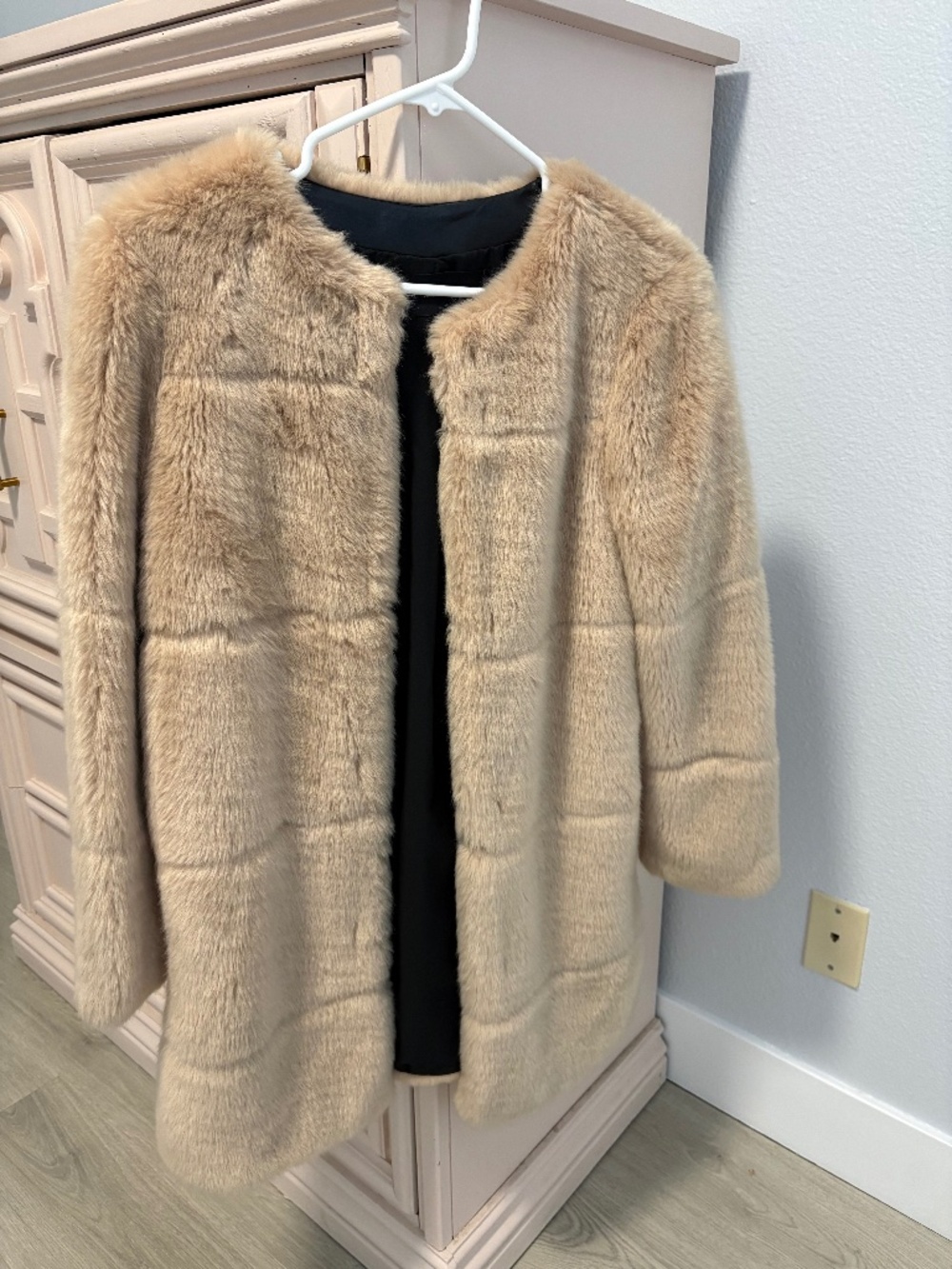 Zara basic faux fur coat